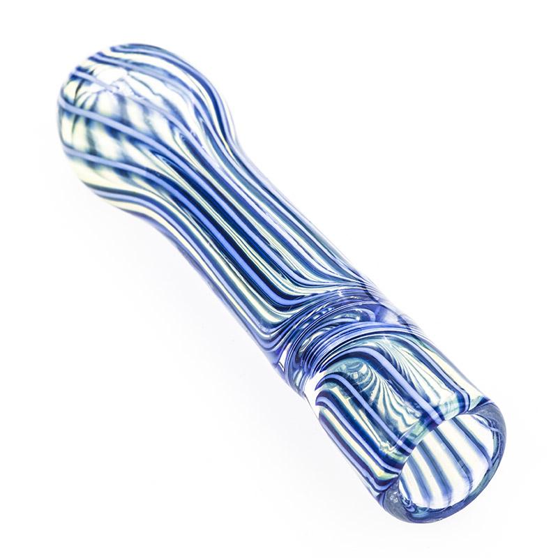 Blue Swirl One Hitter Glass Pipe - PuffingBird CA