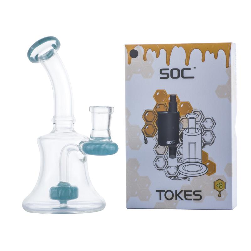 Mini Showerhead Perc Dab Rig w/ SOC Tokes Vaporizer Set - PuffingBird CA