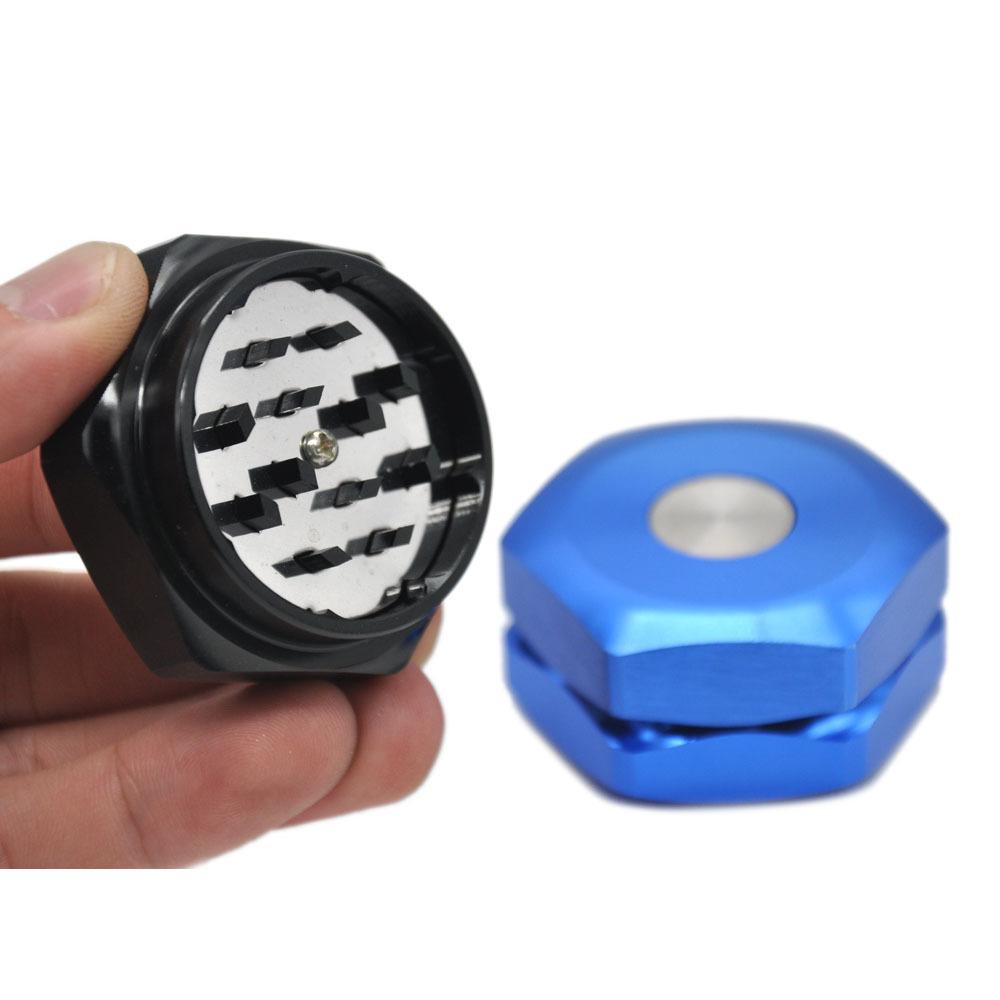 Hexagon Novelty Herb Grinder 2 Layer 50MM (4 Color) - PuffingBird CA