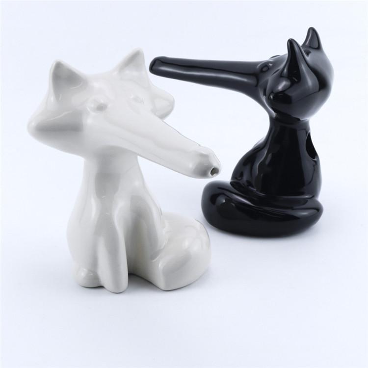 Fox-Shaped Ceramic Water Pipe - PuffingBird CA