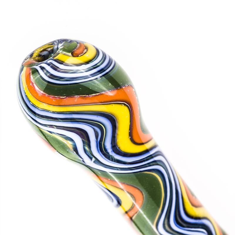 Colorful Strip Pattern One Hitter Glass Pipe - PuffingBird CA