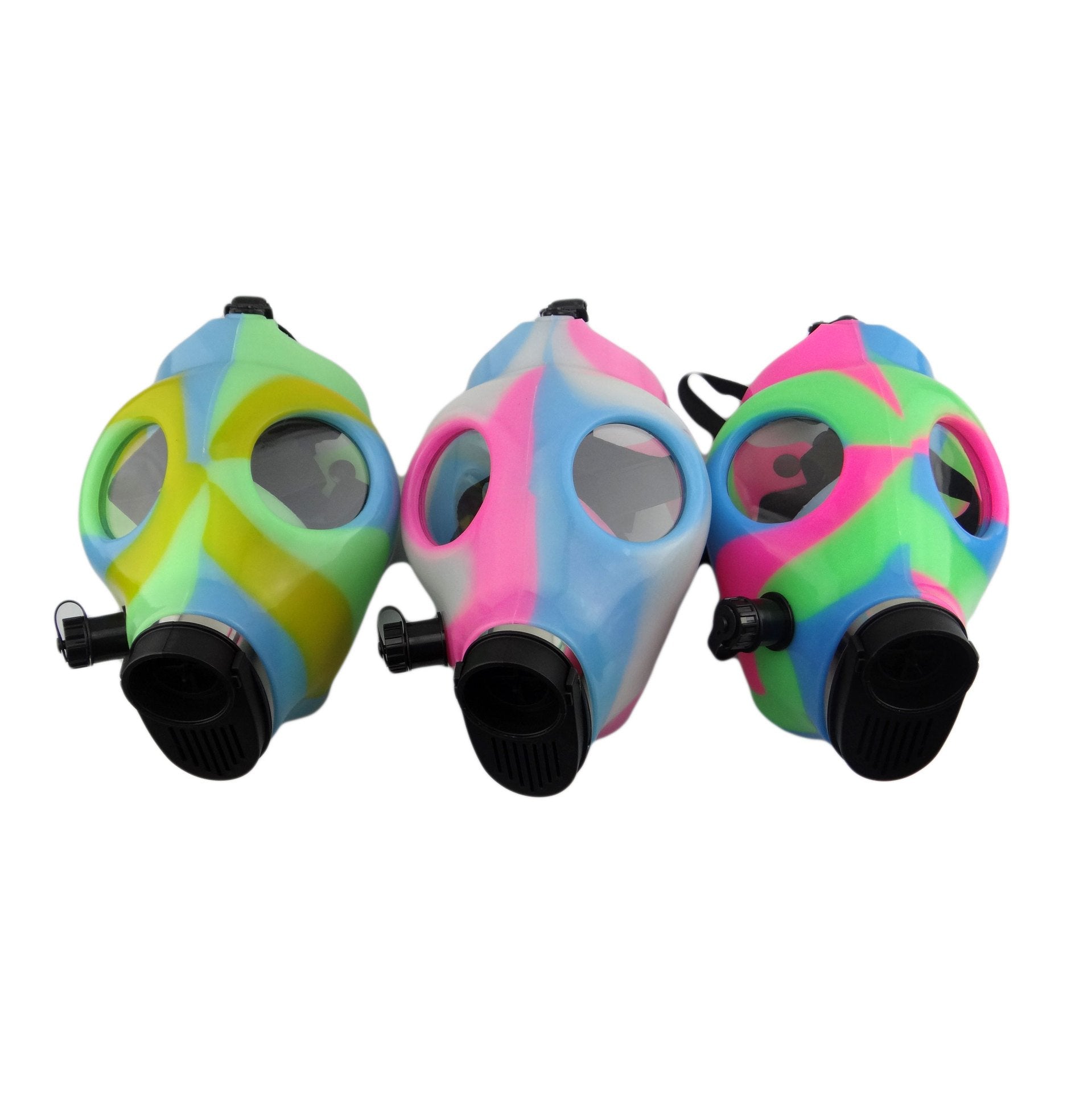 Luminous Silicone Gas Mask Bong w/ Acrylic Water Pipe - PuffingBird CA