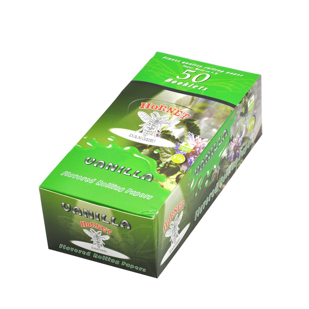 Hornet Vanilla Flavored Rolling Paper Box of 50 Booklets/2500 sheets - PuffingBird CA