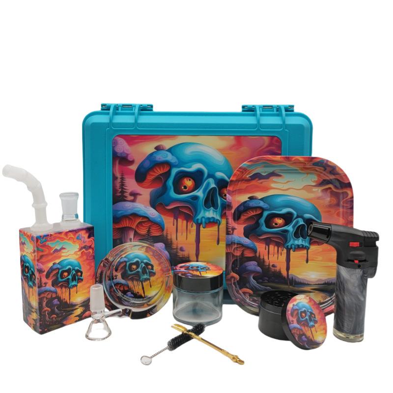 8-Piece Stash Box Kit - Portable Case with Mini Game Console Water Pipe & Accessories - PuffingBird CA