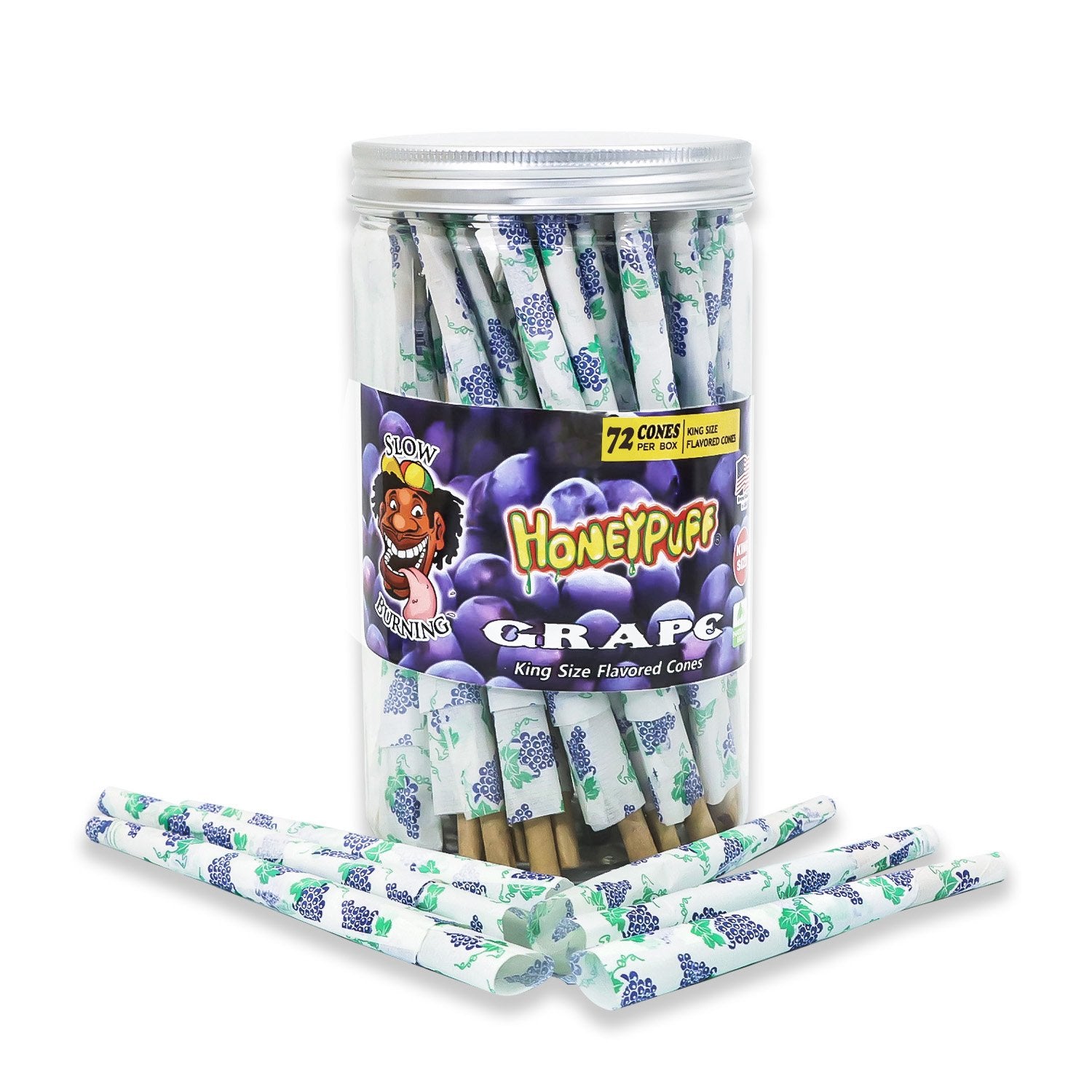 HoneyPuff Grape Flavored Rolling Papers - Pack of 72 - PuffingBird CA