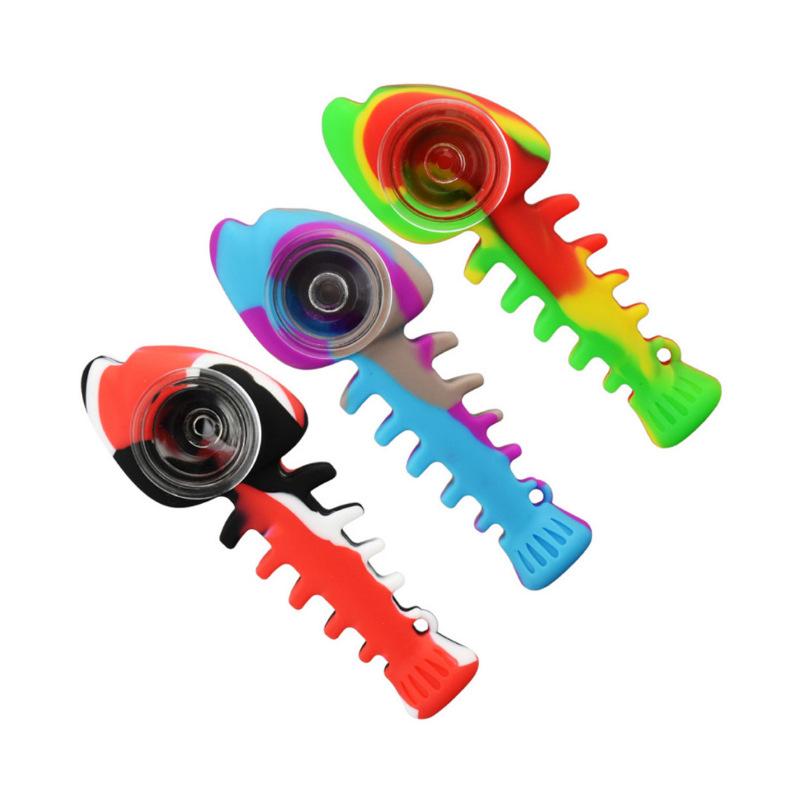 Fish Bone Silicone Weed Pipe - PuffingBird CA