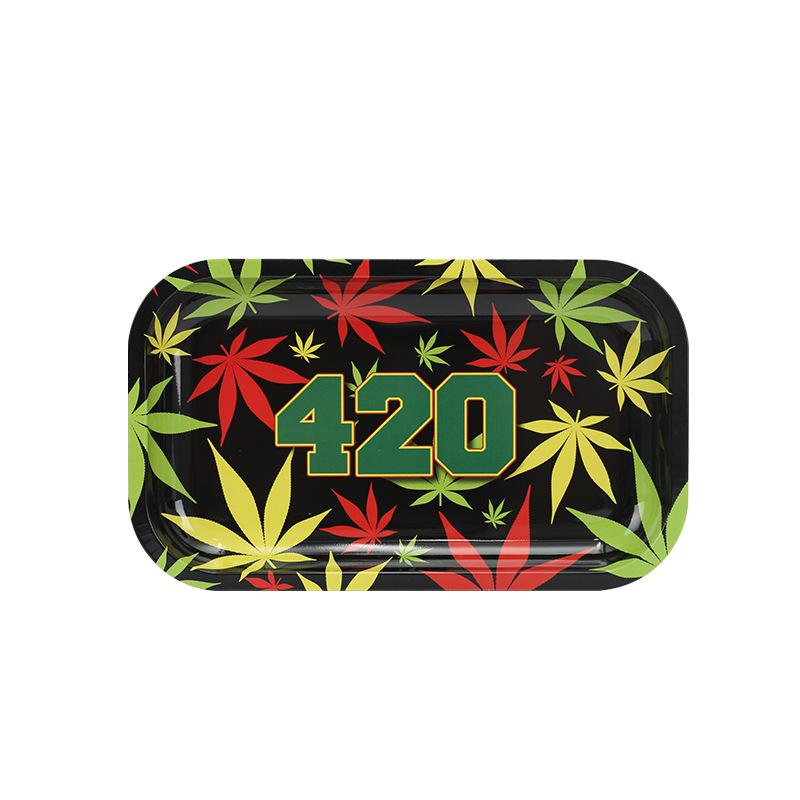 Tinplate Portable Multi Pattern Cigarette Rolling Tray - PuffingBird CA