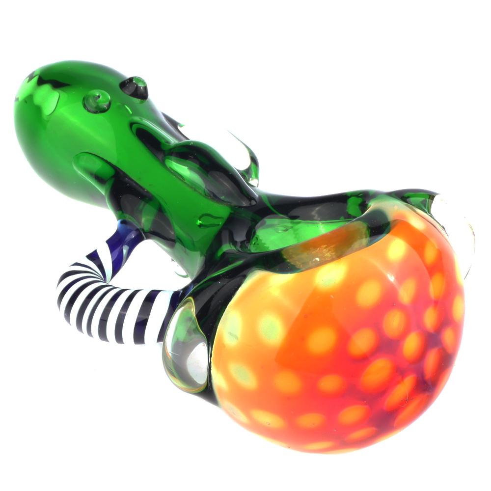 Fumed Bubble Glass Pipe with Glass Horns - PuffingBird CA