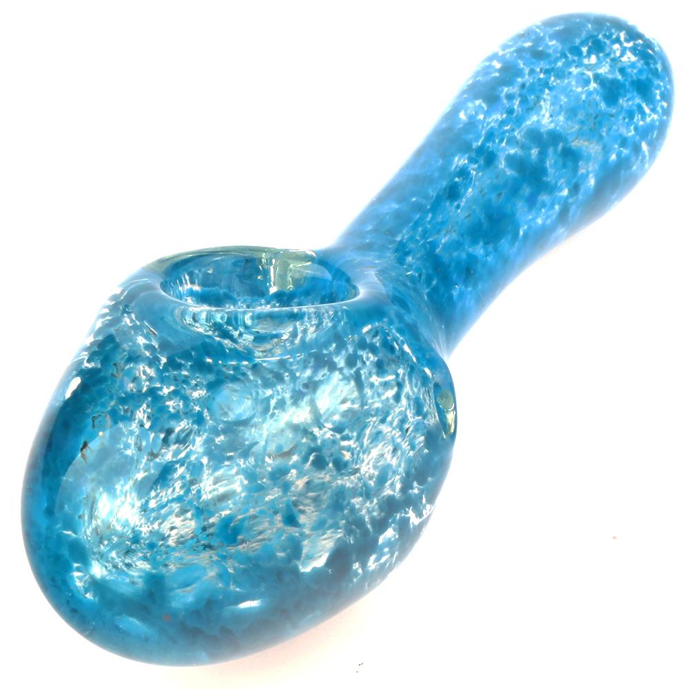 Blue Frit Glass Spoon Pipe - PuffingBird CA