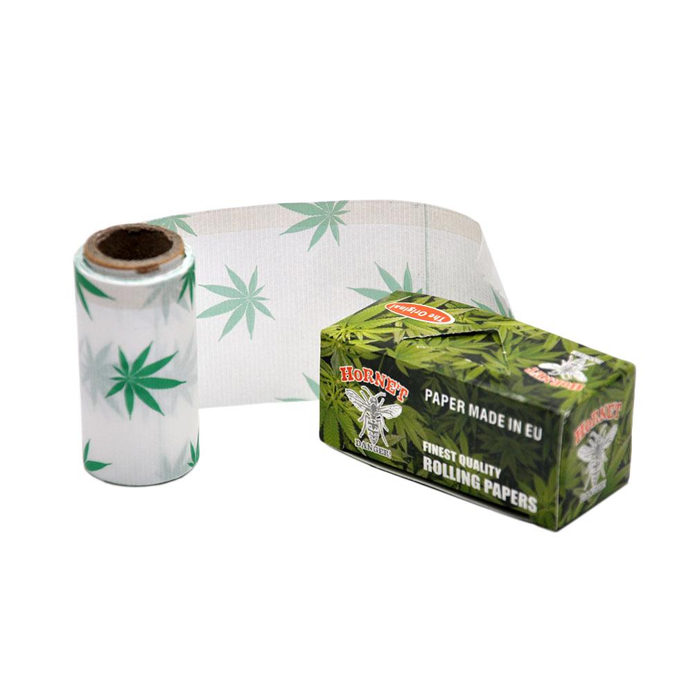 Hornet 5m Hempleaf Pattern Natural Rolling Paper 5 Rolls - PuffingBird CA