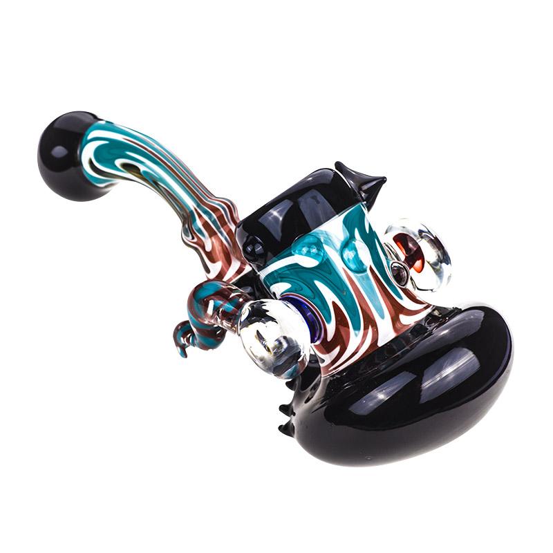 Rasta Black Glass Bubbler - PuffingBird CA