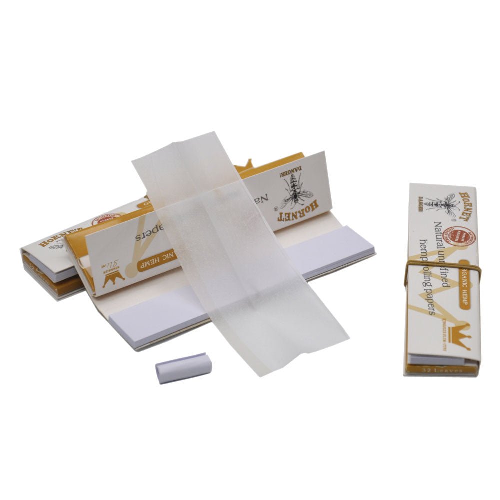 Hornet Natural Unrefined Hemp Rolling Paper Box of 24 Booklets/1536 sheets - PuffingBird CA
