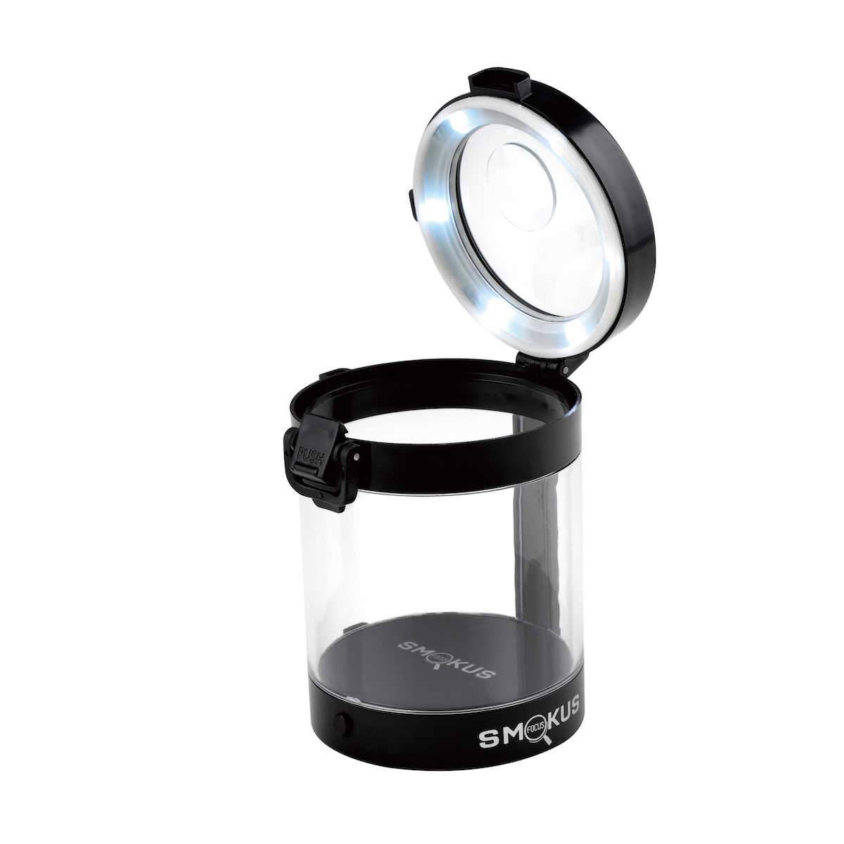 Smokus Focus Eclipse Middleman Jar with Light - Rechargeable with Magnifying Display - Various Colors - PuffingBird CA