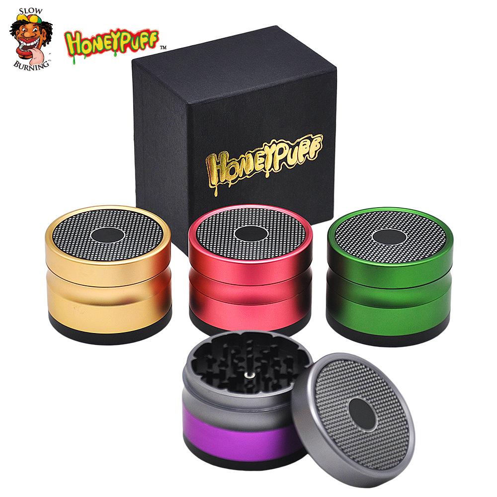 HoneyPuff™ Bluetooth Speaker 4 Layer 48mm Novelty Herb Grinder (4 Colors) - PuffingBird CA