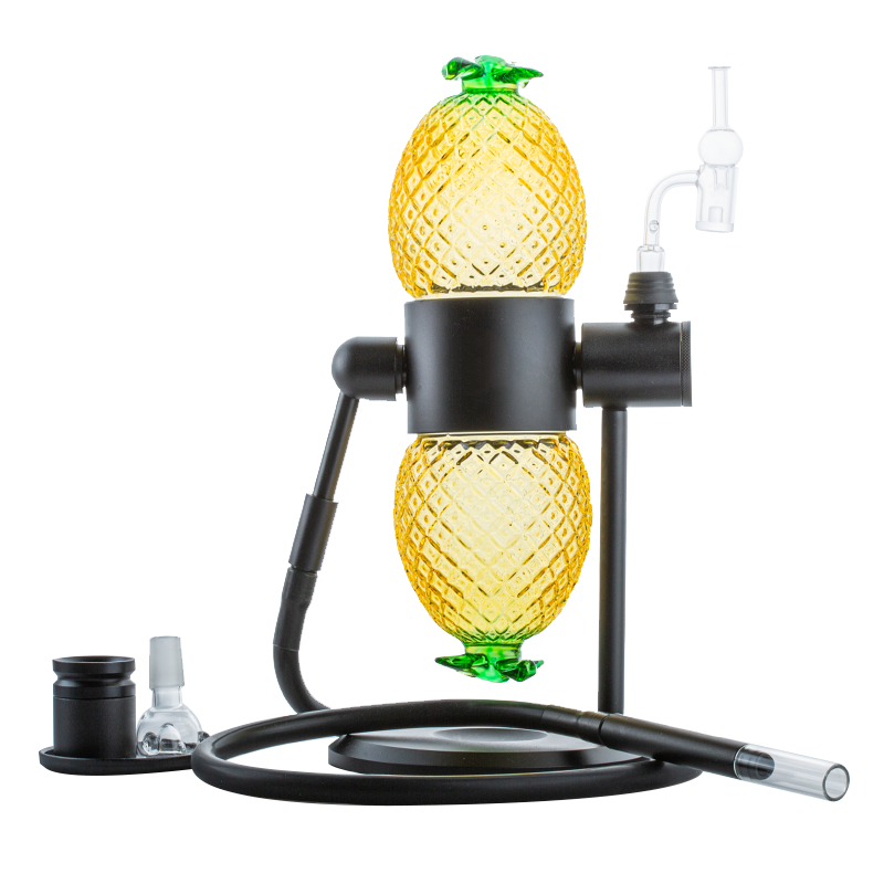 Pineapple Gravity Bong w/ Reactor Quartz Banger Carb Cap Set - PuffingBird CA
