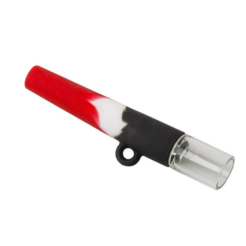 Heady Pattern Pipe w/ Silicone Pipe Glass Chillum Set | Free Shipping