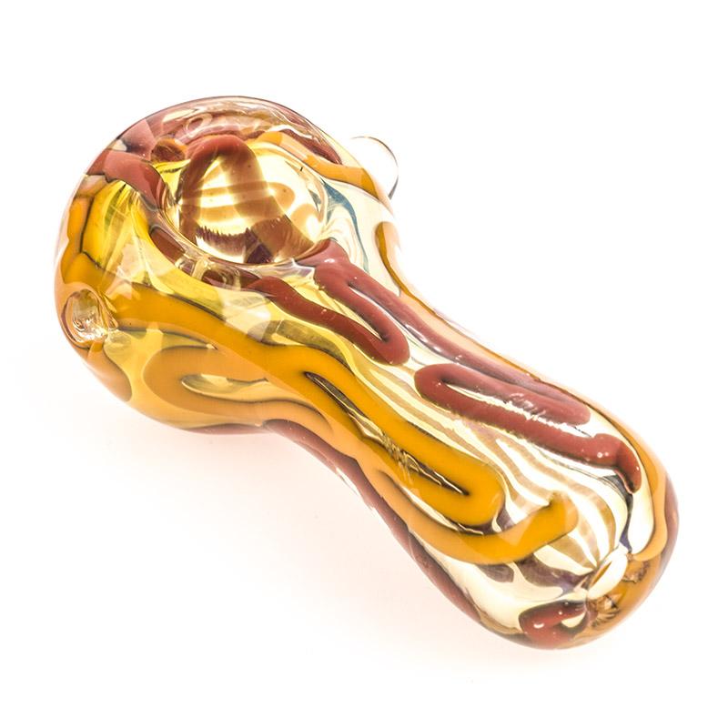 Fumed Glass Spoon Pipe With Canes - PuffingBird CA