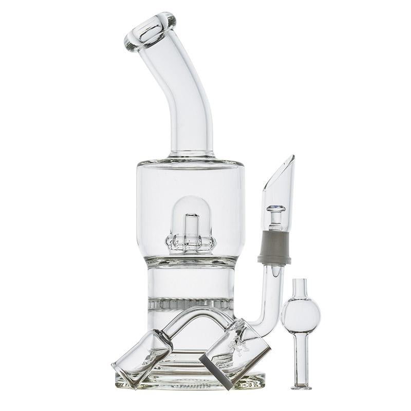 Extra Thick Glass Bong Set w/ Quartz Banger and Carb Cap - PuffingBird CA