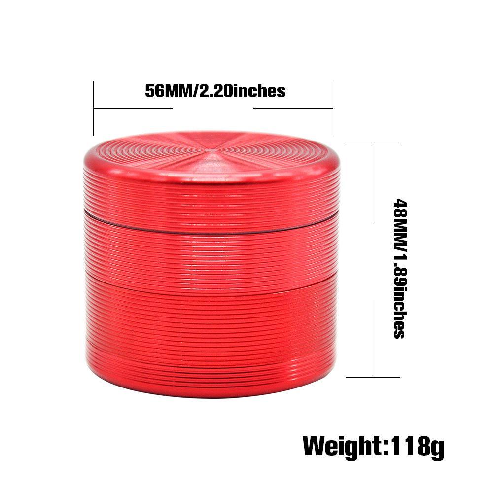 56mm 4 Layer Aluminium Alloy Herb Grinder (4 Colors) - PuffingBird CA