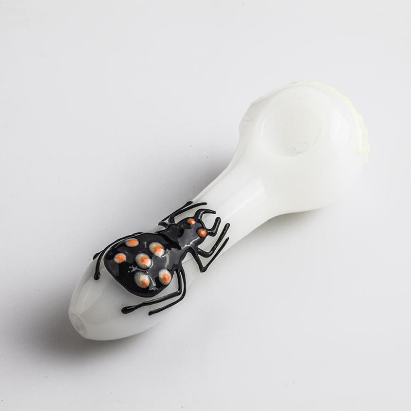 Spider Pattern Glow-In-The-Dark Pipe (Random Color) - PuffingBird CA