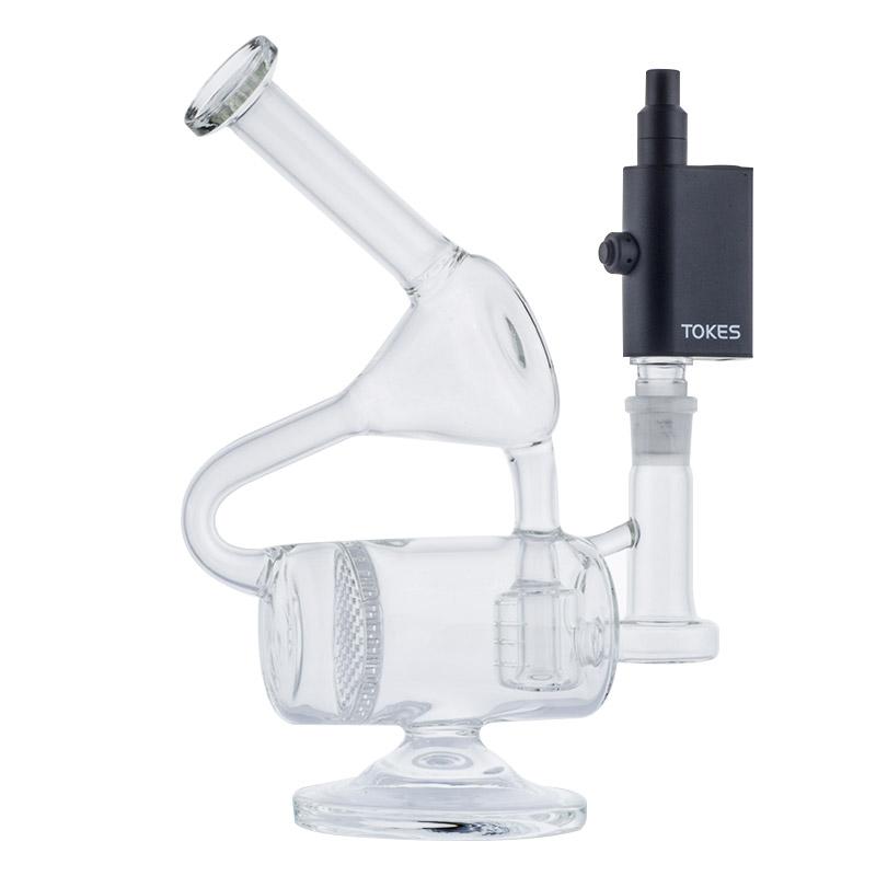 Clear Multi Perc Dab Rig w/ SOC Tokes Vaporizer Set - PuffingBird CA