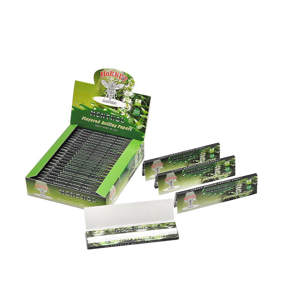 Hornet Menthol Flavored Rolling Paper Box of 25 Booklets/800 sheets - PuffingBird CA