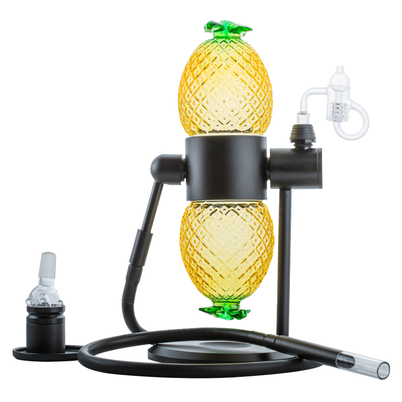 Pineapple Gravity Bong w/ Diamond Knot Quartz Banger Set - PuffingBird CA