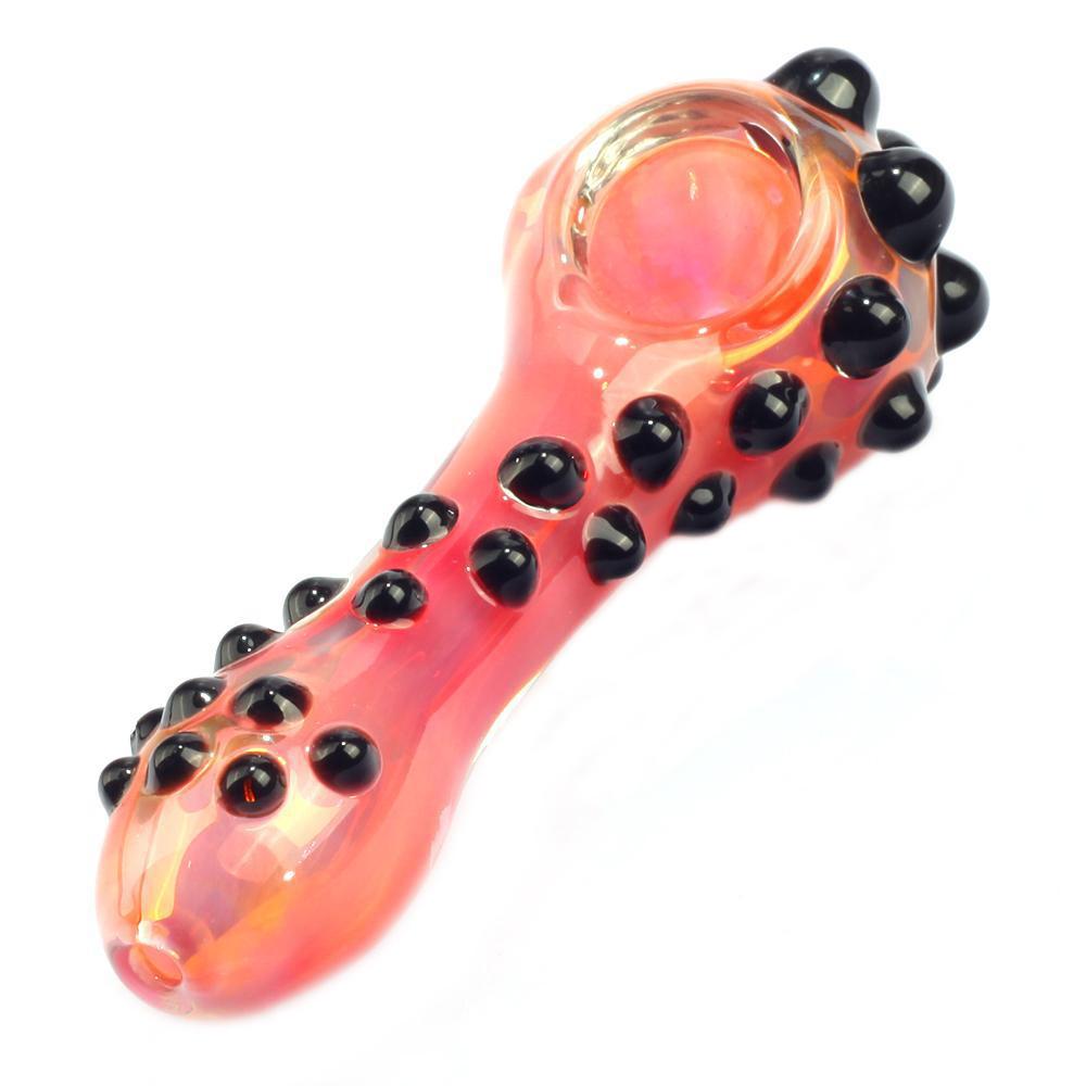 Handmade Glass Pipe w/ Black Glass Marbles Grip - PuffingBird CA