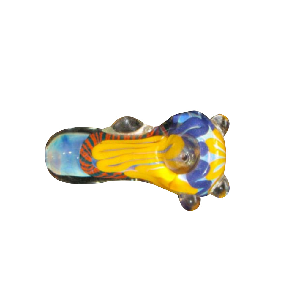 Multi-Color Glass Pipe w/ Marble Grip - PuffingBird CA