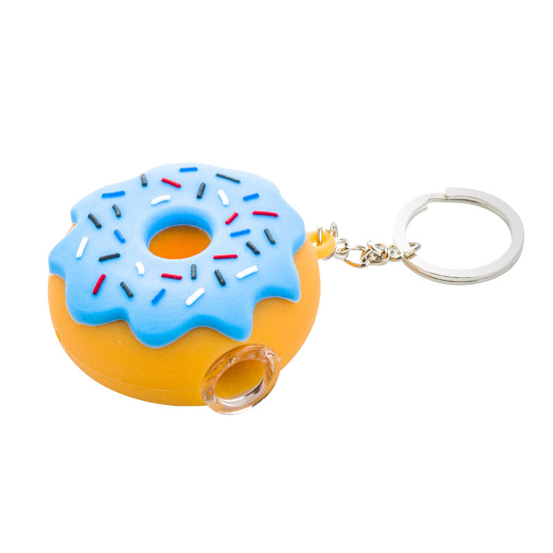 Silicone Keychain Donut Pipe (Random Color) - PuffingBird CA