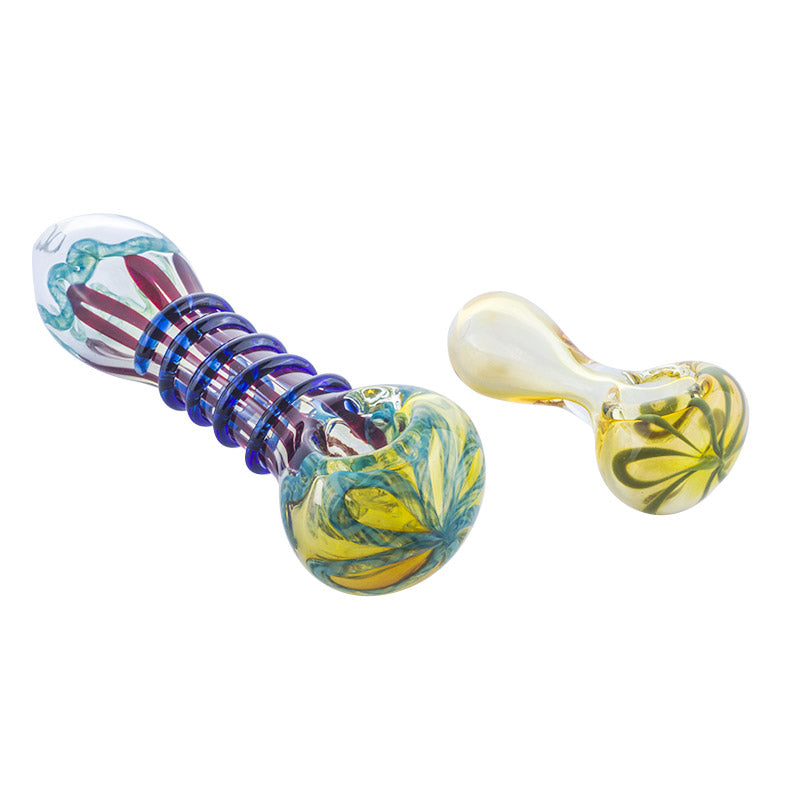 Handmade Nano Pipe w/ Milli Scheme Blue Spiral Pipe Set - PuffingBird CA