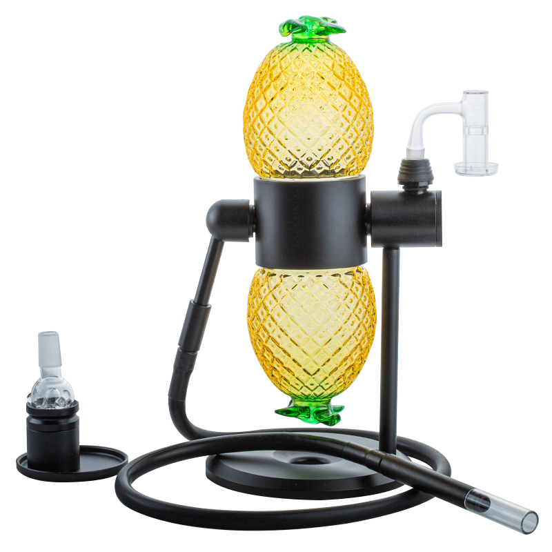 Pineapple Gravity Bong w/ Terp Slurper Quartz Banger Set - PuffingBird CA