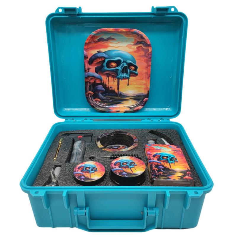 8-Piece Stash Box Kit - Portable Case with Mini Game Console Water Pipe & Accessories - PuffingBird CA