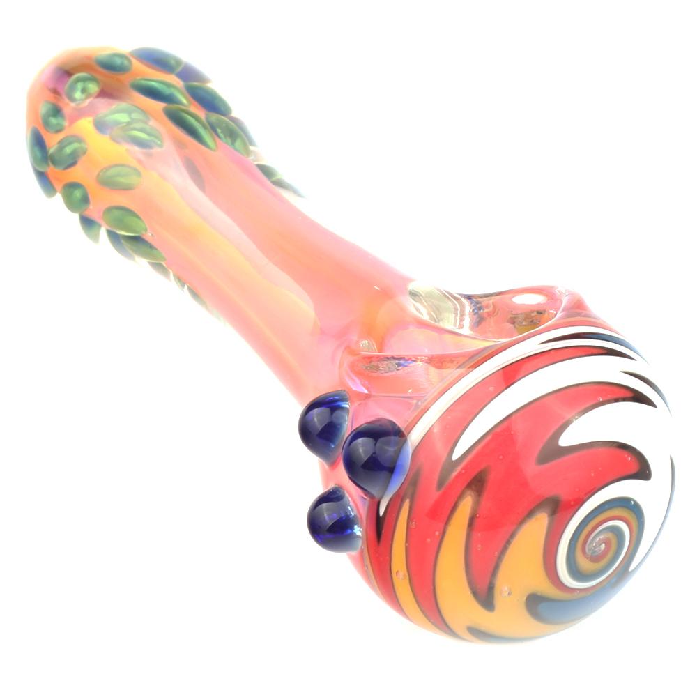 Wig Wag Glass Marble Fumed Spoon Pipe By Puffing Bird - PuffingBird CA