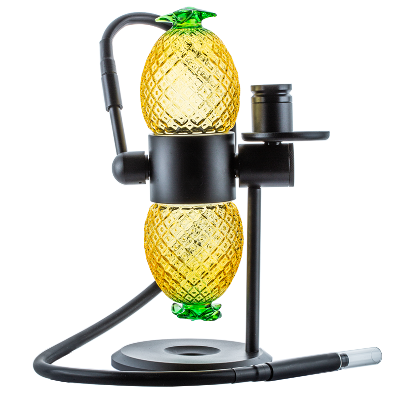 Pineapple Gravity Bong w/ Thermochromic Quart Banger Yellow Set - PuffingBird CA