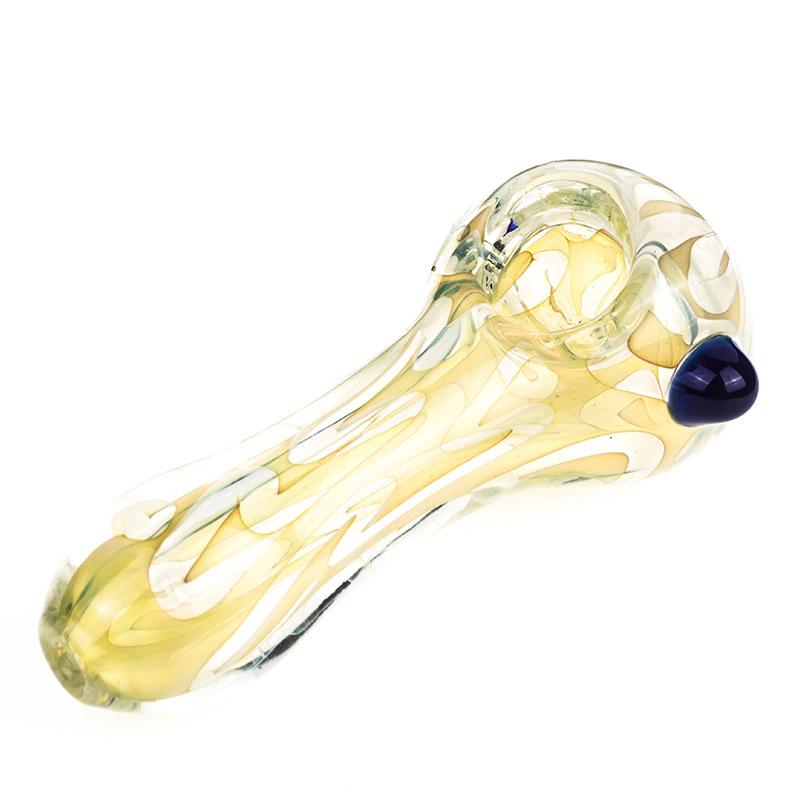 Yellow Fumed Glass Spoon Pipe - PuffingBird CA