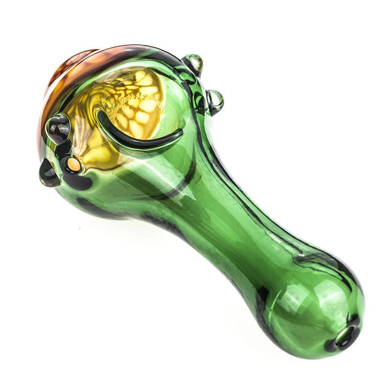 Honeycomb Green Glass Pipe - PuffingBird CA