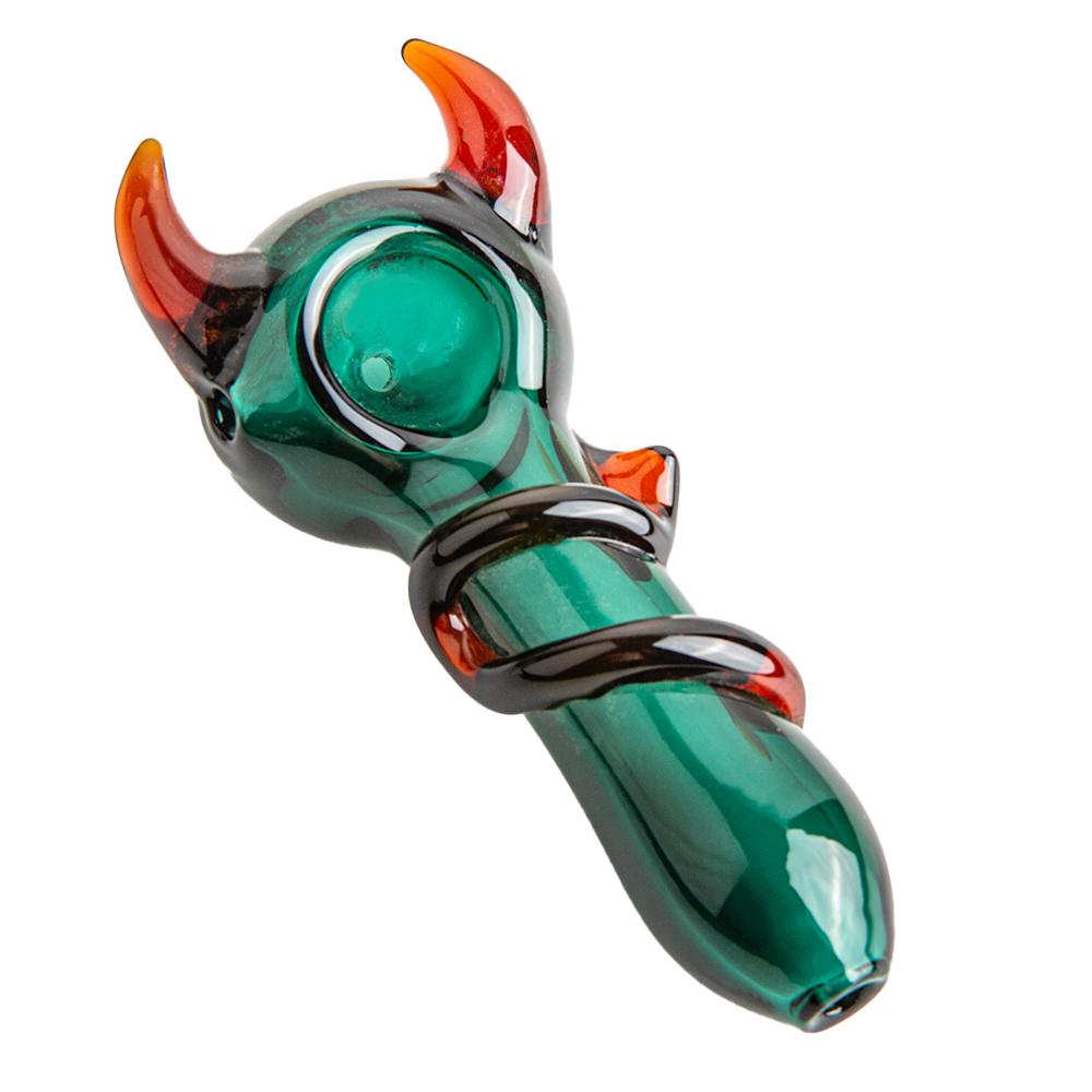 Devil's Horn Handcrafted Glass Pipe - PuffingBird CA