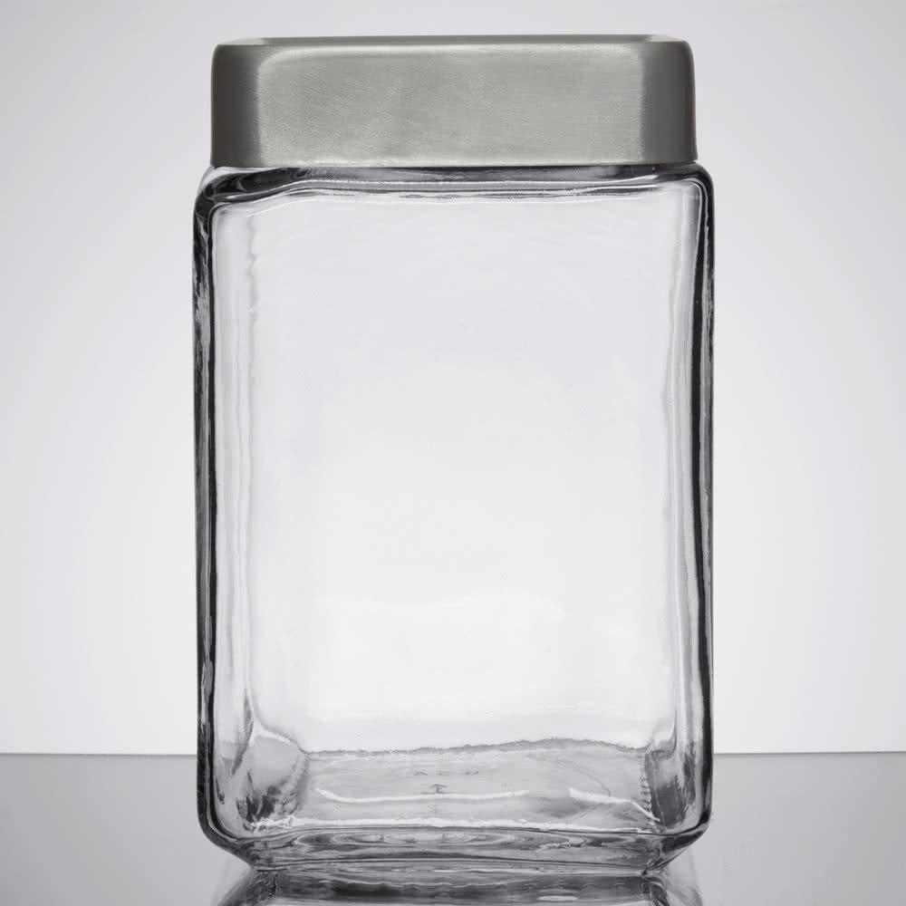 Anchor Hocking Montana Glass Jar With Aluminum Square Lid - PuffingBird CA