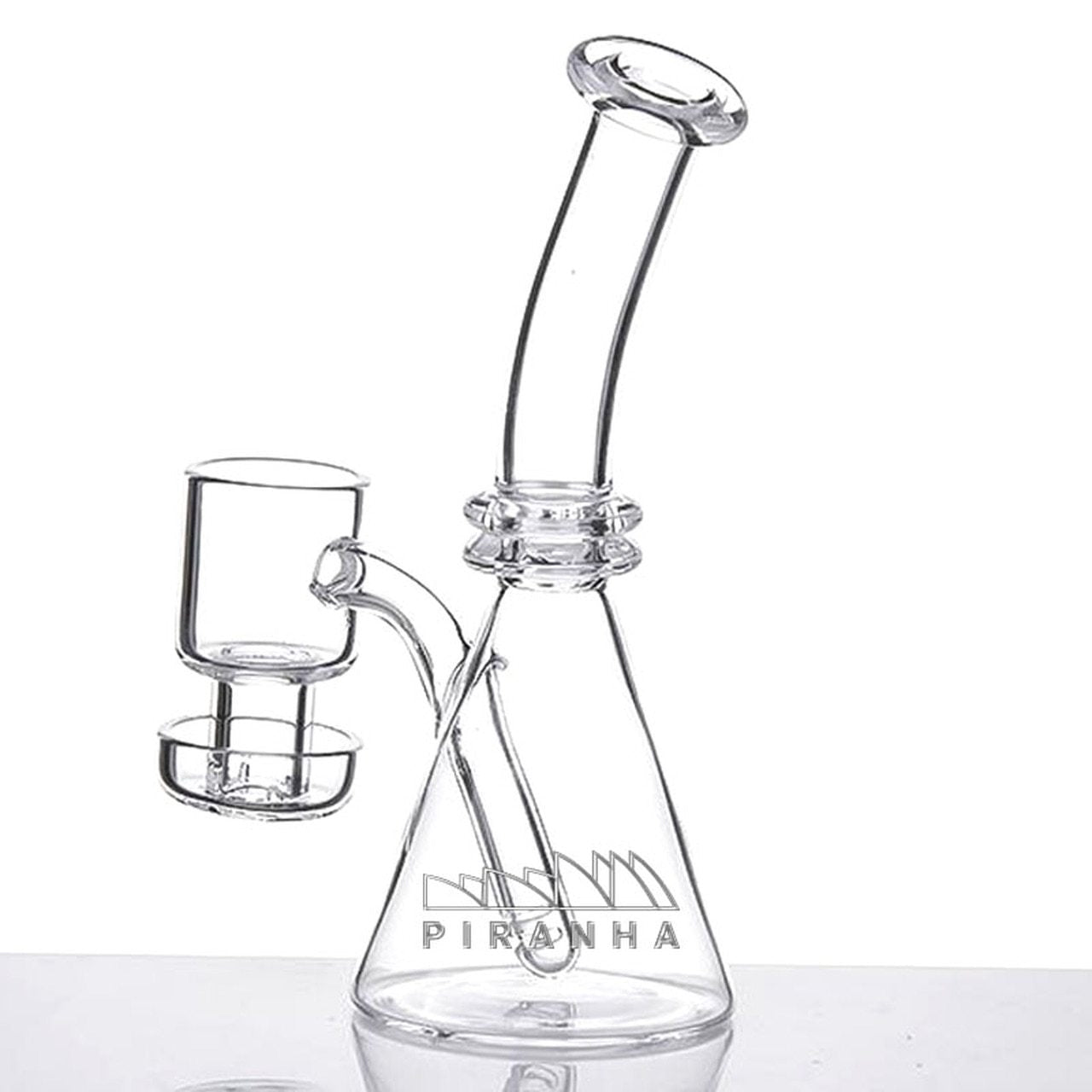Piranha Quartz Beaker w/ Terp Vacuum Banger Nail & Carb Cap - PuffingBird CA