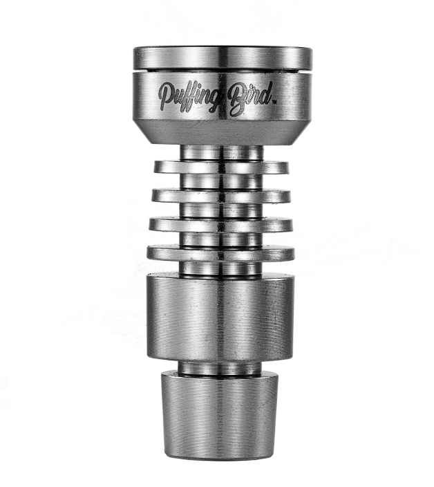 14mm/18mm Male GR2 Titanium Domeless Nail w Dab Plate - PuffingBird CA
