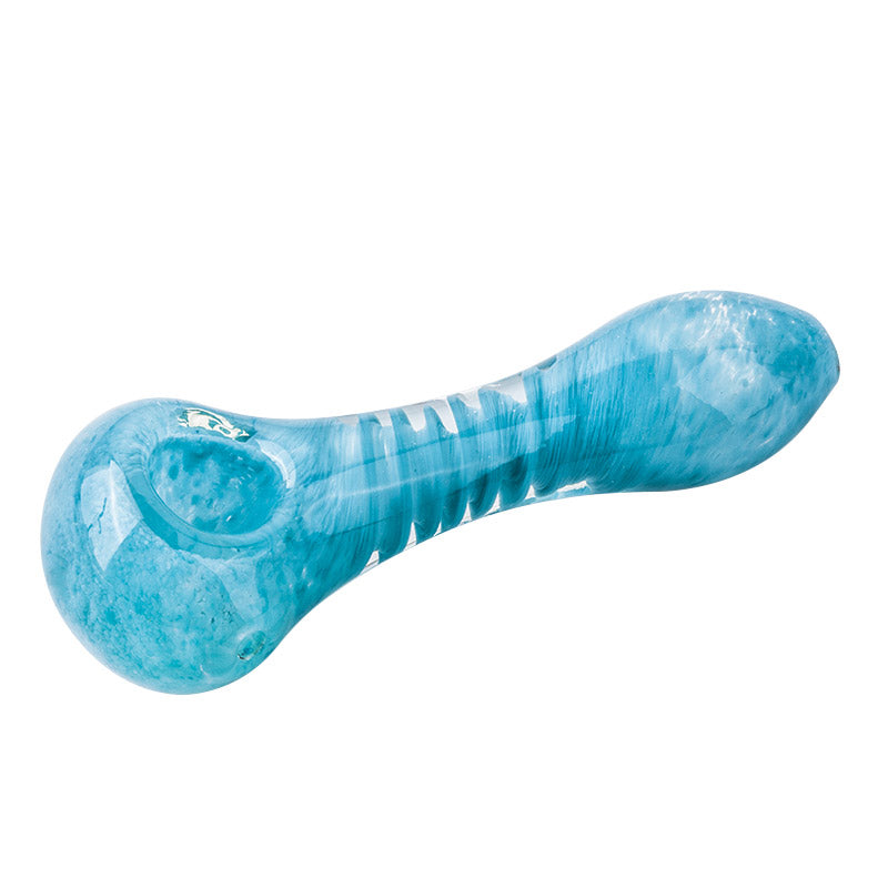 Blue Spiral Pattern Glass Pipe - PuffingBird CA