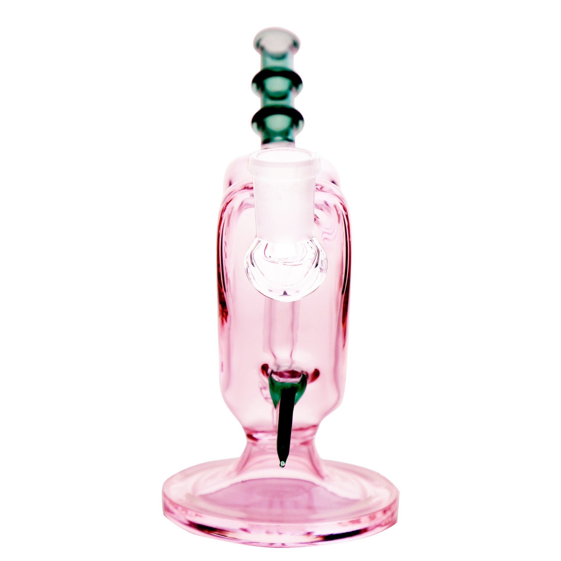 Mini Pink Heart-Shaped Glass Dab Rig - PuffingBird CA