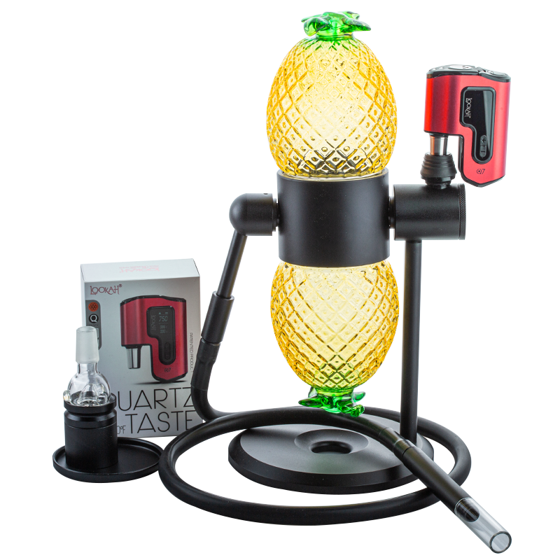 Pineapple Gravity Bong w/ Lookah Q7 Electric Dab Nail Set - PuffingBird CA