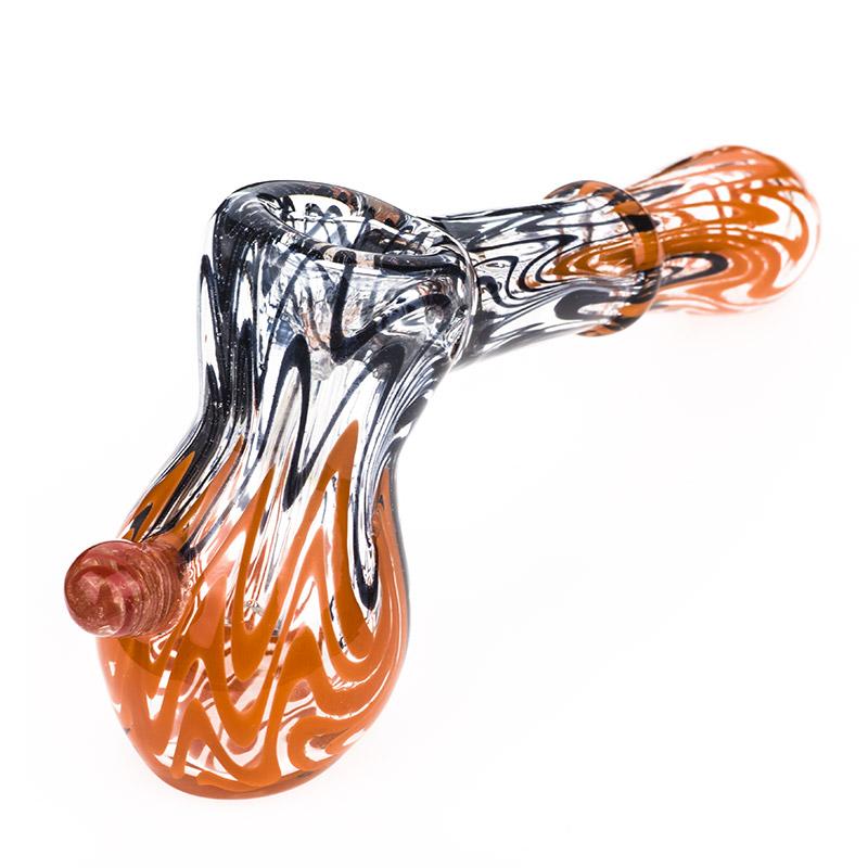 Black and Orange Spiral Glass Hammer Bubbler - PuffingBird CA