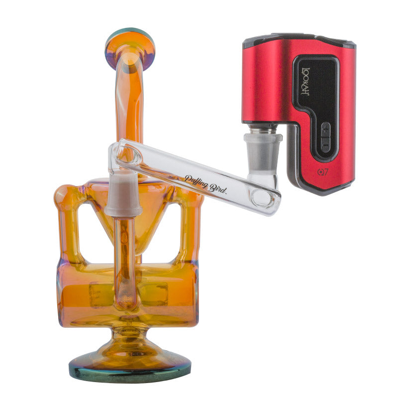 Orange Recycler Dab Rig w/ Lookah Q7 Electric Dab Nail Set - PuffingBird CA
