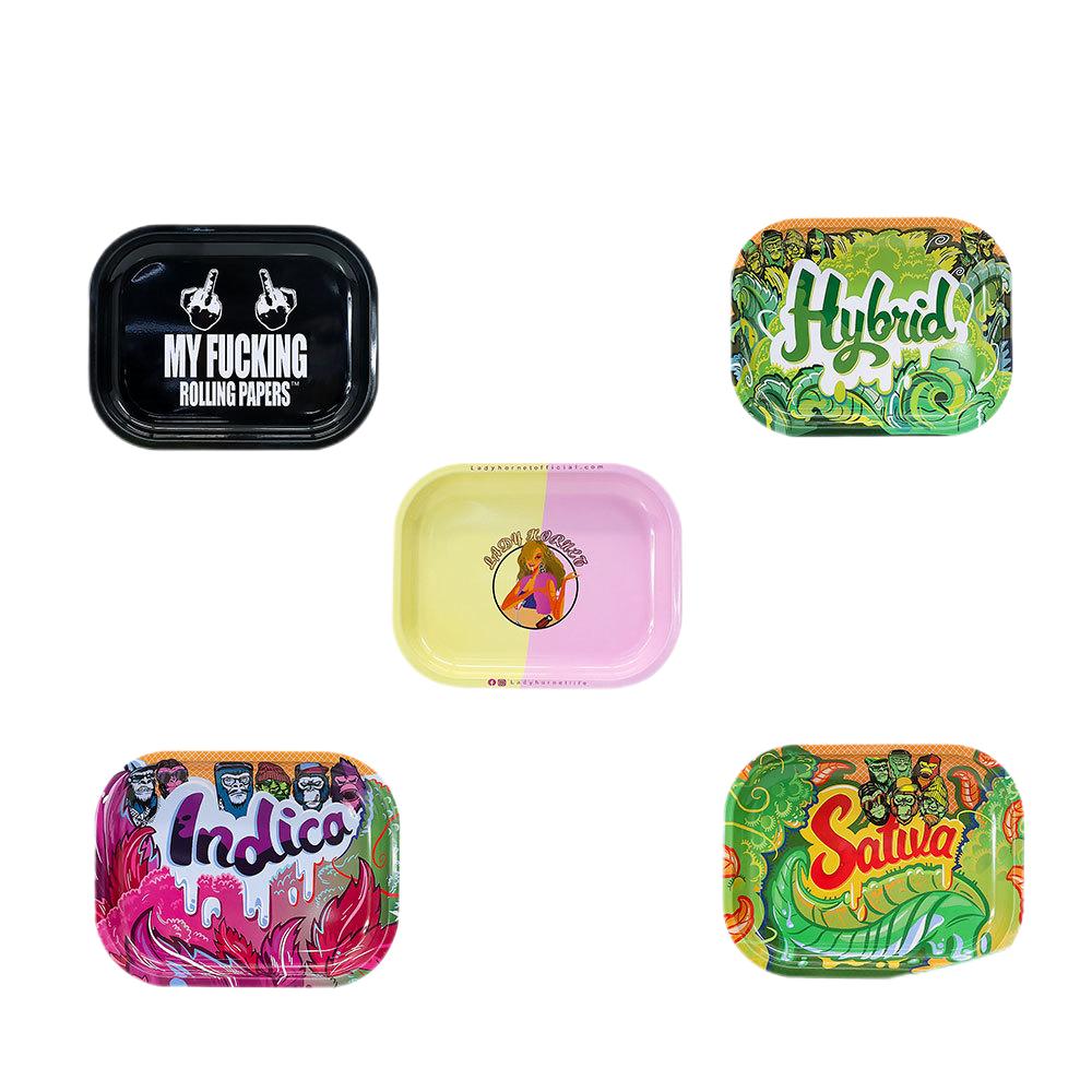 Popular Pattern Tinplate Metal Cigarette Rolling Tray - PuffingBird CA