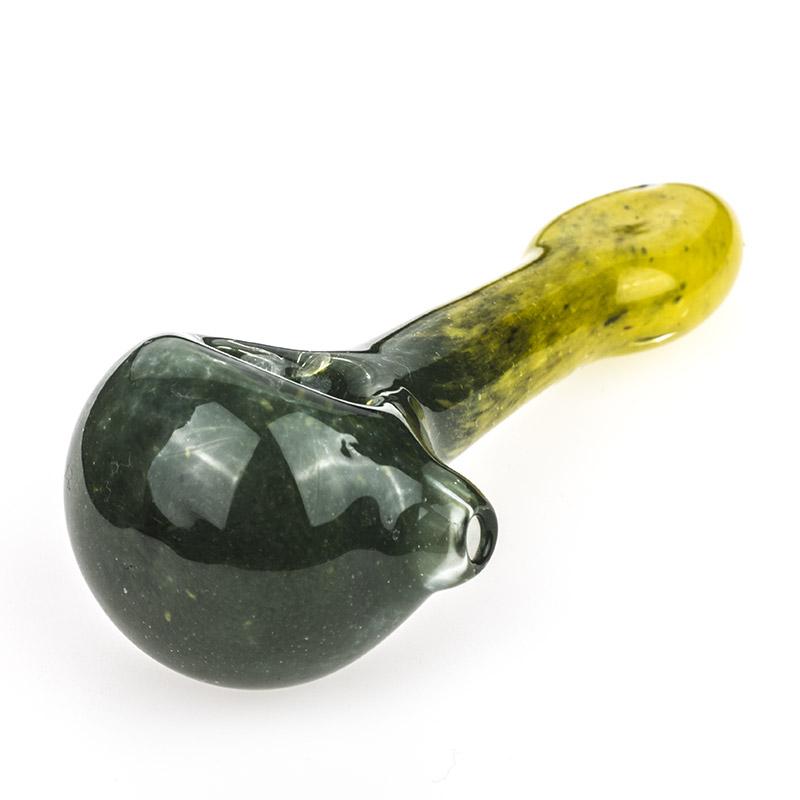 Darkolivegreen Frit Glass Pipe - PuffingBird CA
