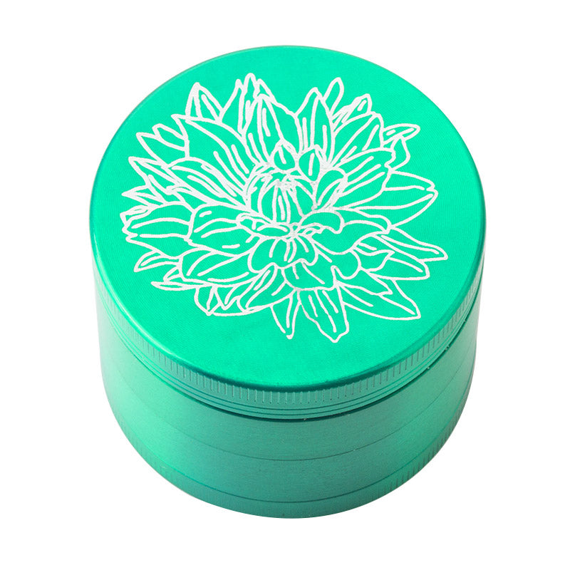 Green Zinc Alloy Weed Grinder 3 Layer - PuffingBird CA