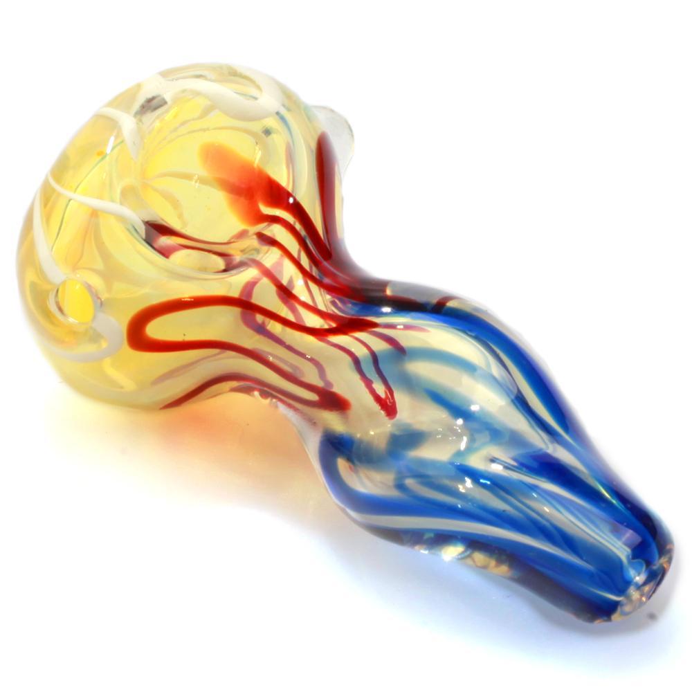 Mini Fumed Glass Skinny Spoon w/ Swirl Pattern - PuffingBird CA